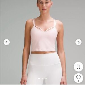 EUC Align strappy ribbed tank top bra size 8 strawberry milkshake lululemon